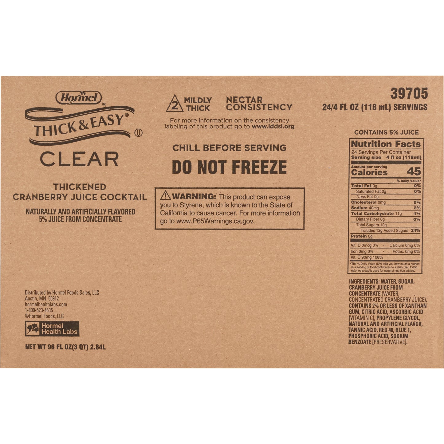 Thick & Easy® Nectar Consistency Cranberry Juice Cocktail Thickened Beverage 39705