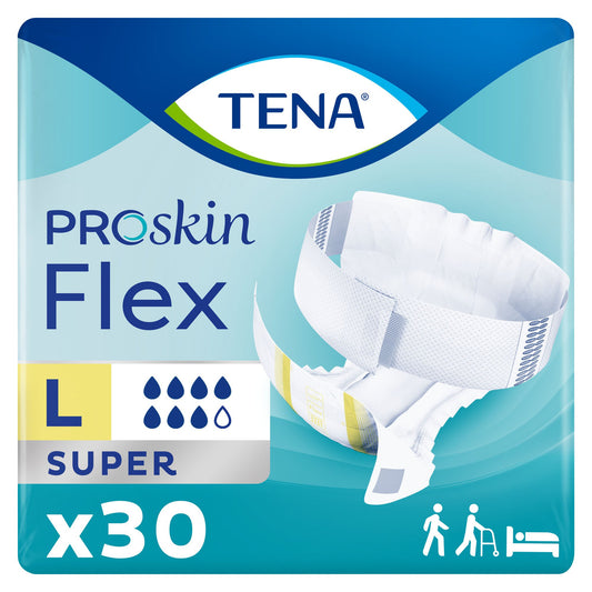 Unisex Adult Incontinence Belted Undergarment TENA® ProSkin™ Flex Super Size 16 Disposable Heavy Absorbency - 67806