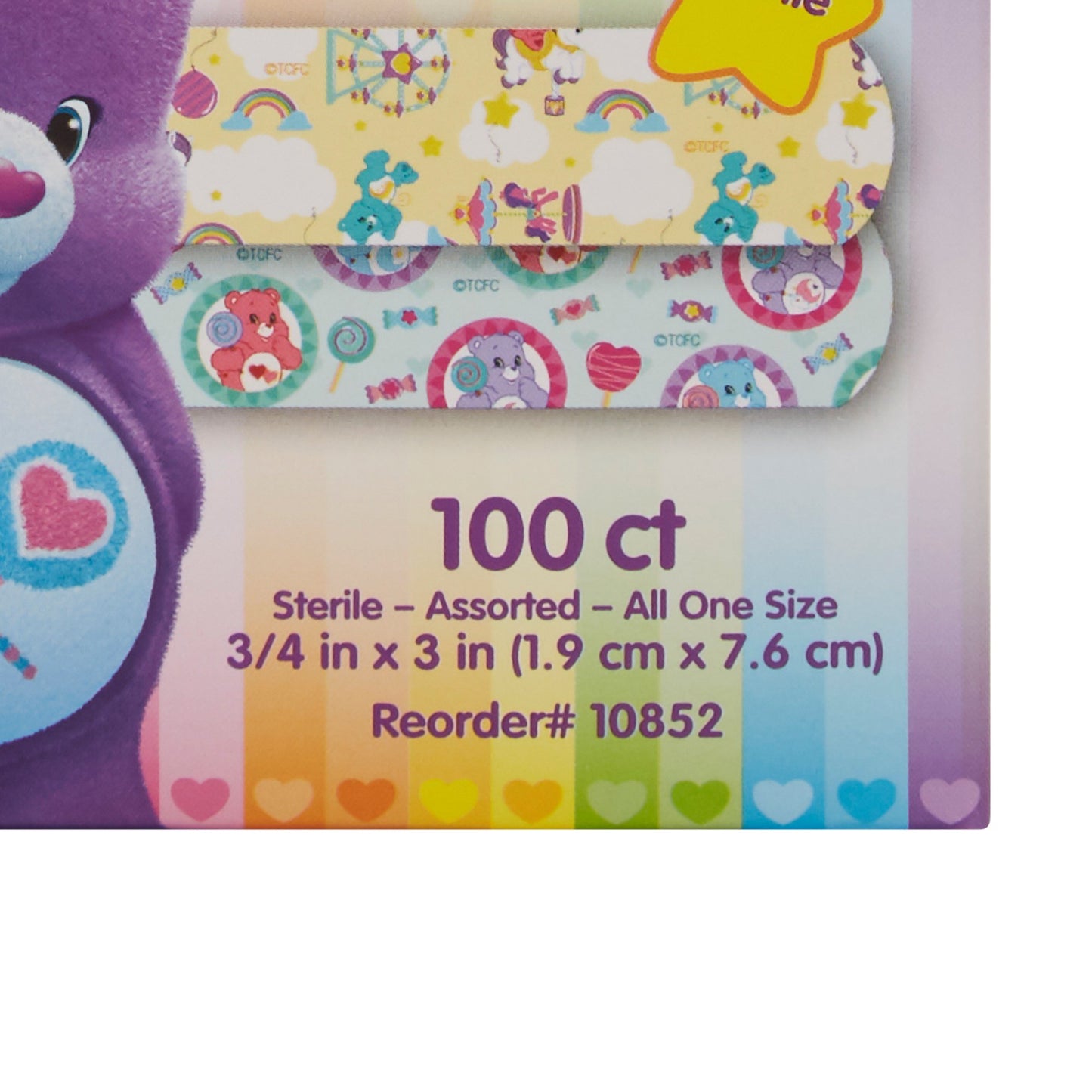 American® White Cross Stat Strip® Kid Design Care Bears™ Adhesive Strips 10852