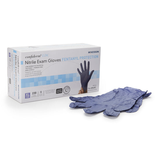 McKesson Confiderm® LDC Exam Glove, Extra Large, Blue 14-6N48C