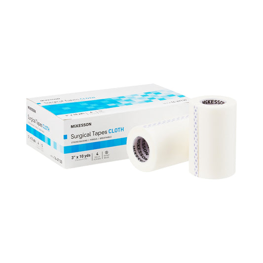 McKesson Brand McKesson Silk-Like Cloth Medical Tape, 3 Inch x 10 Yard, White 16-47130, Box of 4