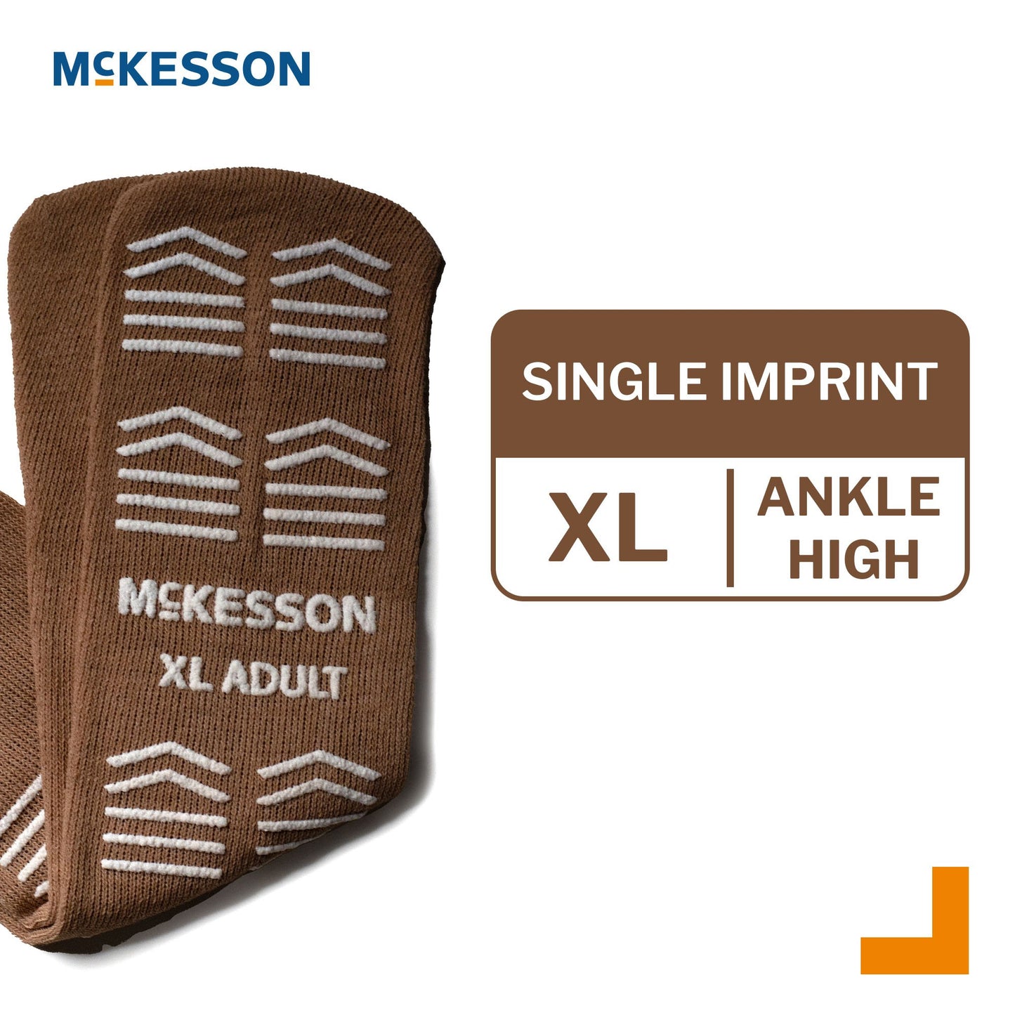 Slipper Socks McKesson Unisex Adult X-Large Single Tread Single Patient Use Tan 16-XL-SCE2