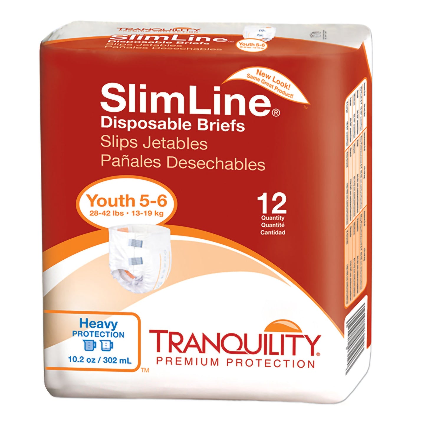 Unisex Youth Incontinence Brief Tranquility® Slimline® Size 5 to 6 Disposable Heavy Absorbency - 2112
