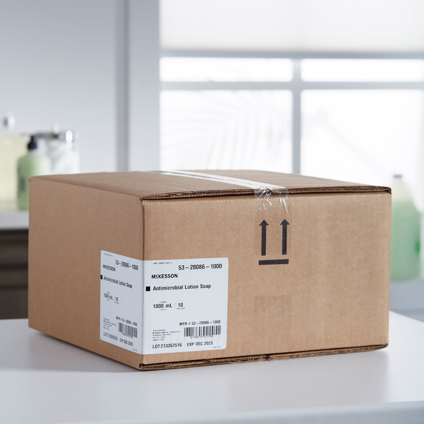 McKesson Antimicrobial Lotion Soap, Herbal Scent, With Aloe, 1,000 mL Refill Bag 53-28086-1000