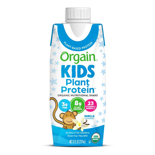 Pediatric Oral Supplement Orgain® Kids Plant Protein™ Nutritional Shake Vanilla Flavor 8 oz. Carton Liquid Plant Based - 851770003520