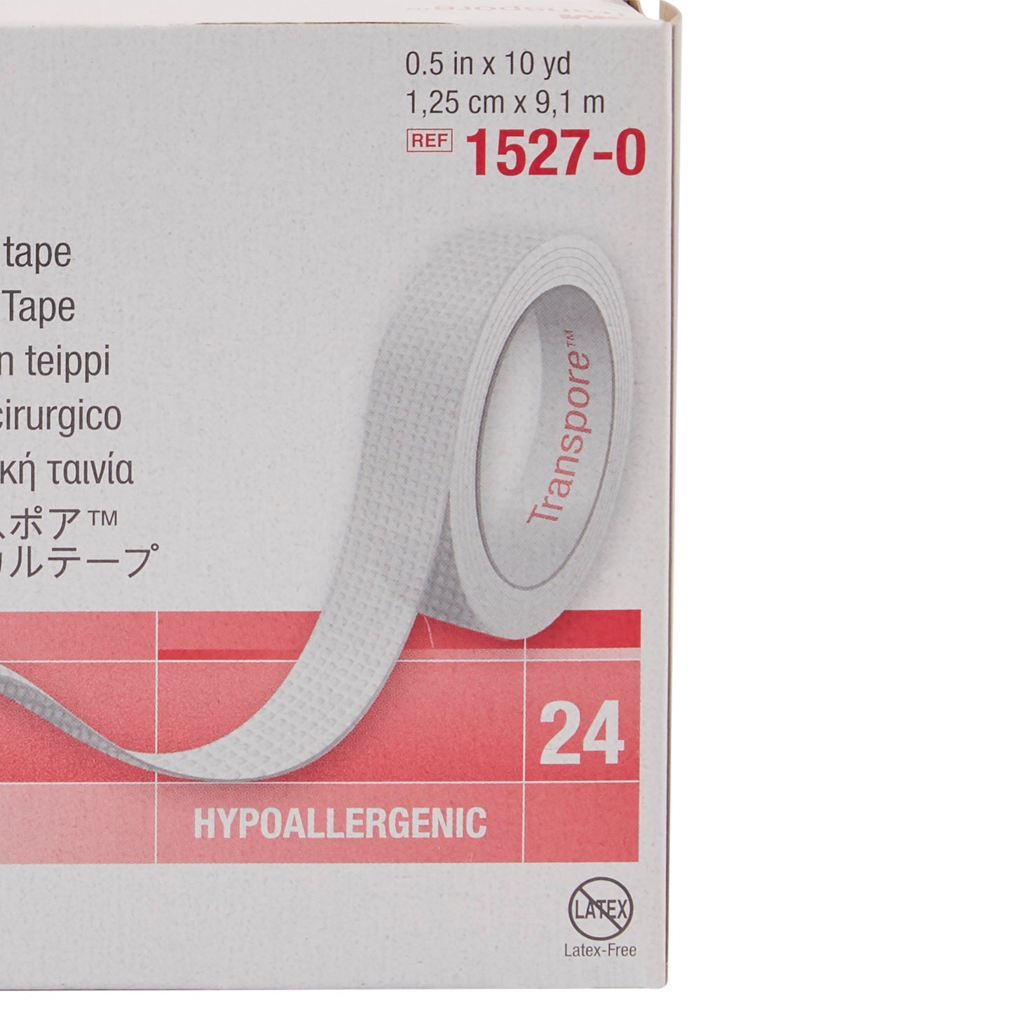 3M™ Transpore™ Plastic Medical Tape, 1/2 Inch x 10 Yard, Transparent 1527-0