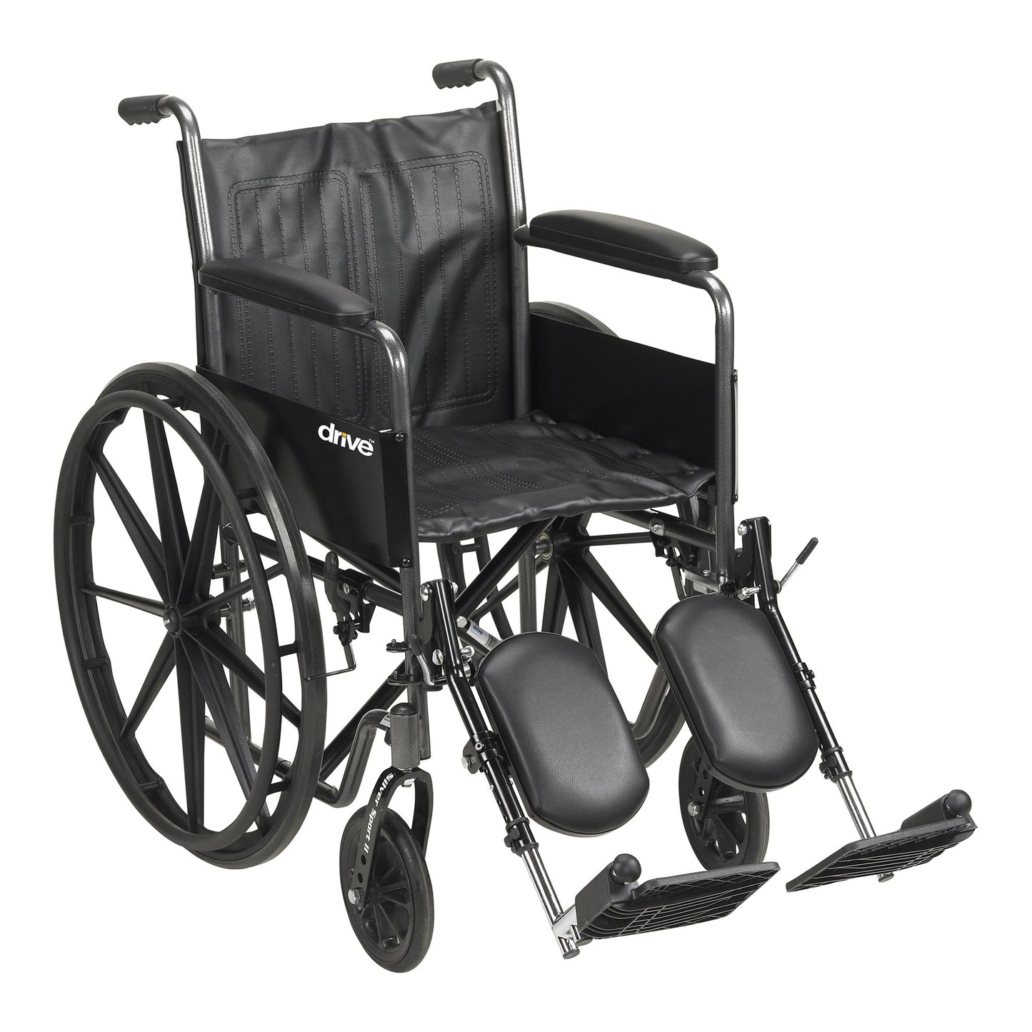 Wheelchair McKesson Dual Axle Full Length Arm Swing-Away Elevating Legrest Black Upholstery 18 Inch Seat Width Adult 300 lbs. Weight Capacity - 146-SS
