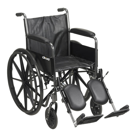 Wheelchair McKesson Dual Axle Full Length Arm Swing-Away Elevating Legrest Black Upholstery 18 Inch Seat Width Adult 300 lbs. Weight Capacity - 146-SS