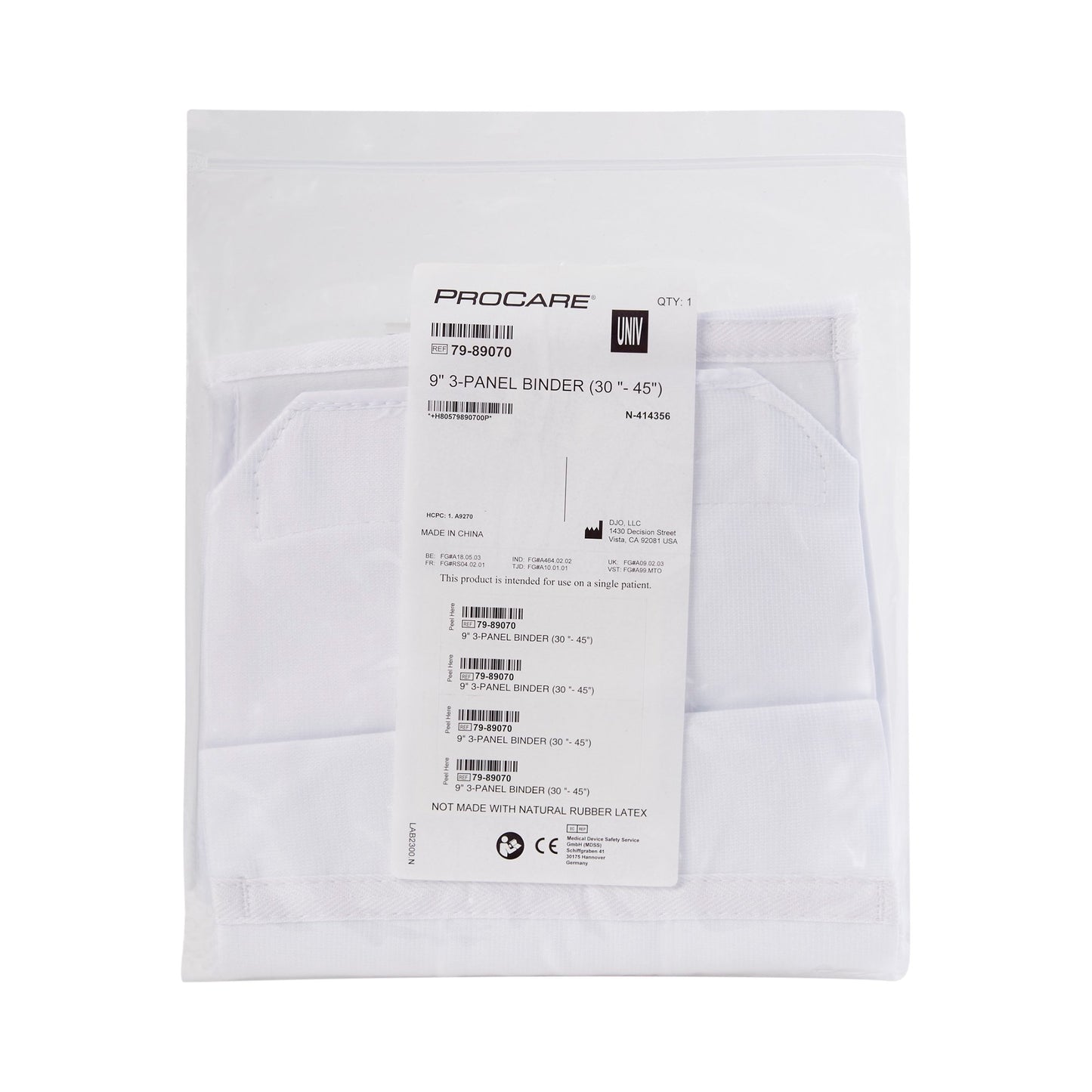 Procare® 3-Panel Abdominal Support, One Size Fits Most, 9-Inch Height 79-89070