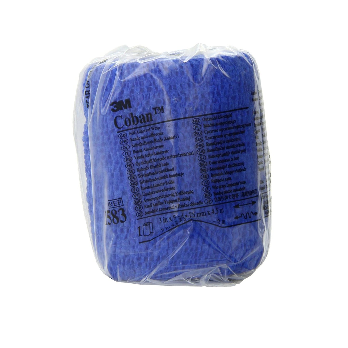 3M™ Coban™ Self-adherent Closure Cohesive Bandage, 3 Inch x 5 Yard, Blue 1583B