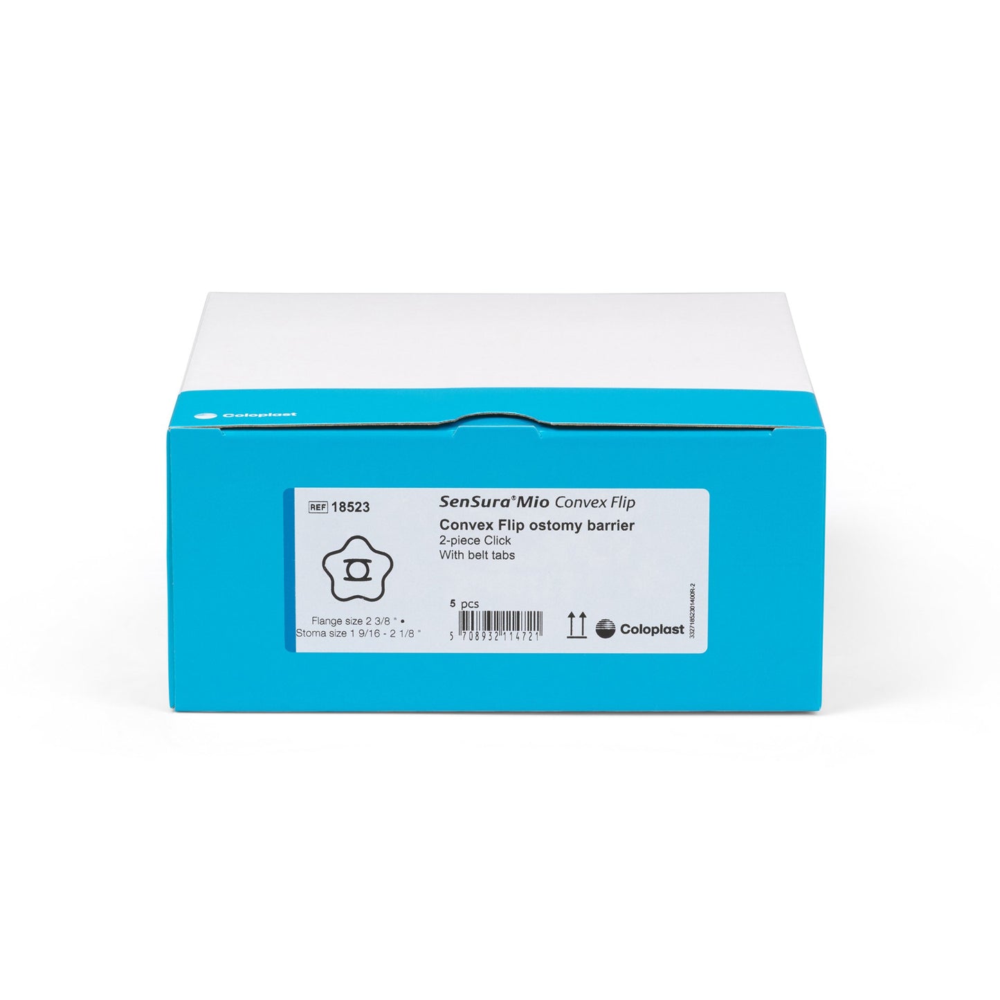 SenSura® Mio Convex Flip Ostomy Barrier, 50 mm Stoma Openings, Yellow Match 18532