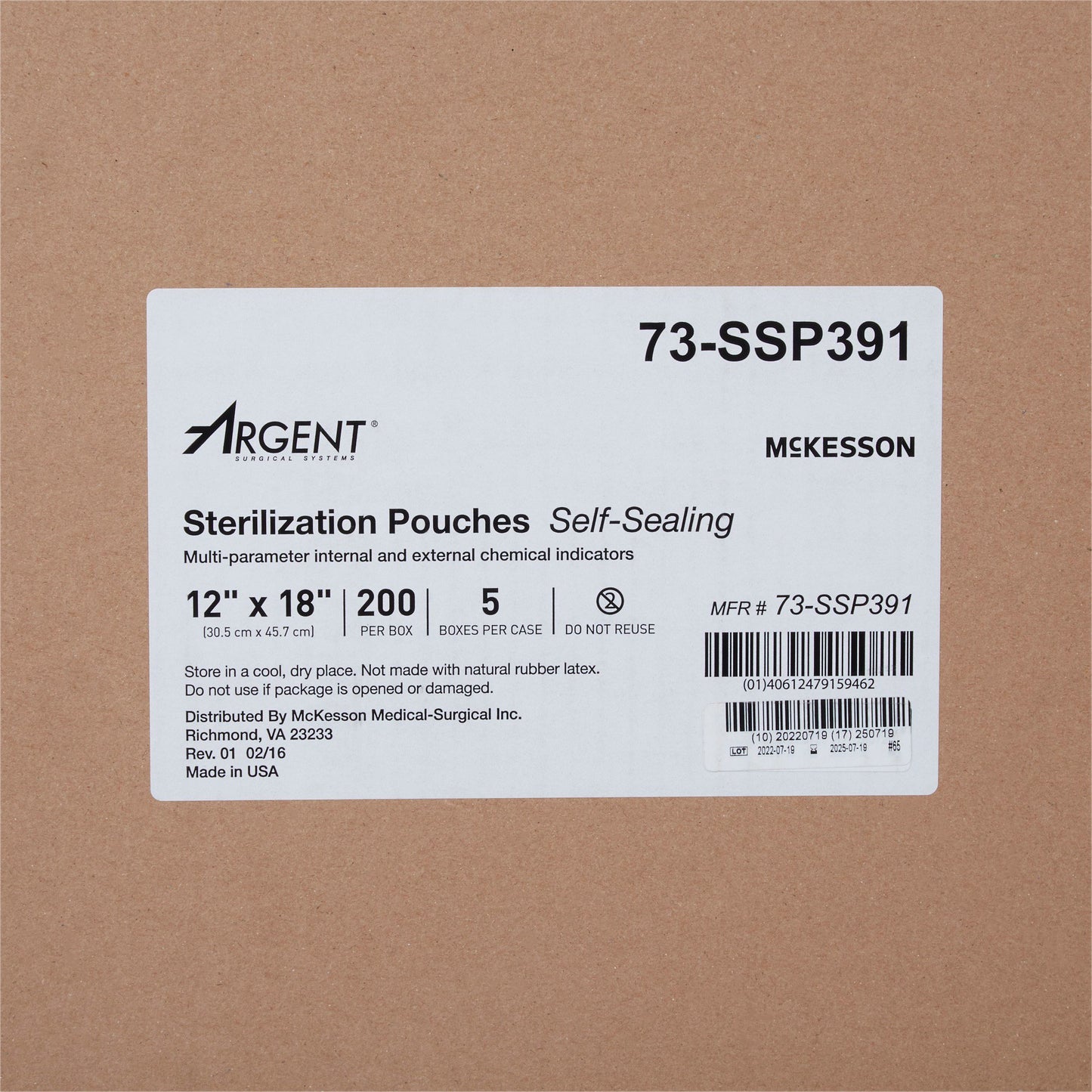 McKesson Argent® Sure-Check® Sterilization Pouch, 12 x 18 Inch 73-SSP391