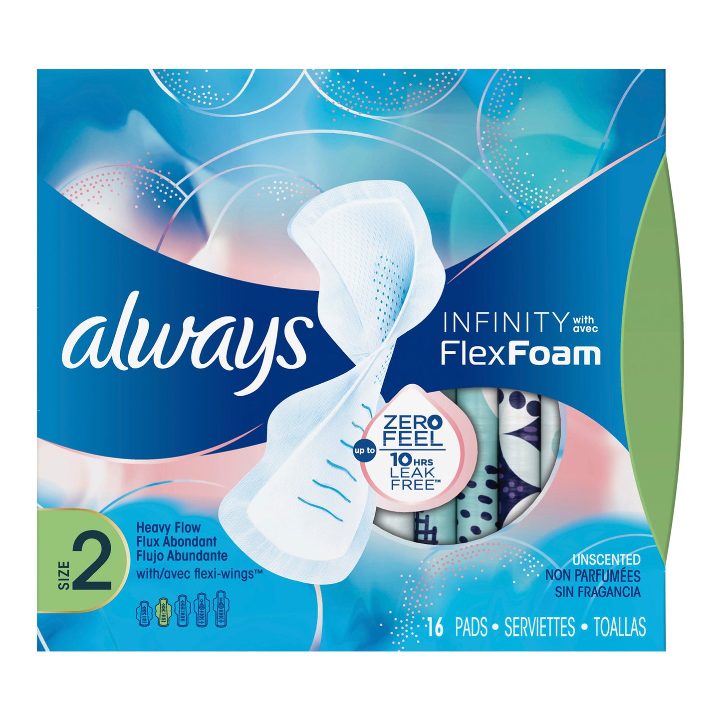 Always® Infinity Super Pads with Wings, Size 2 10037000117145