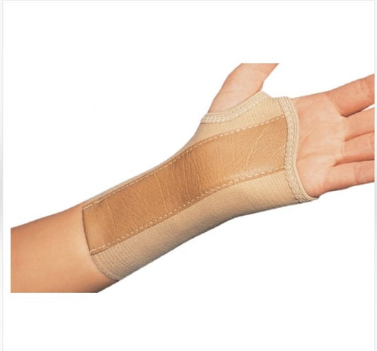 Wrist Brace ProCare® Low Profile / Contoured / Wraparound Aluminum / Cotton / Elastic Left Hand Beige Large - 79-87087