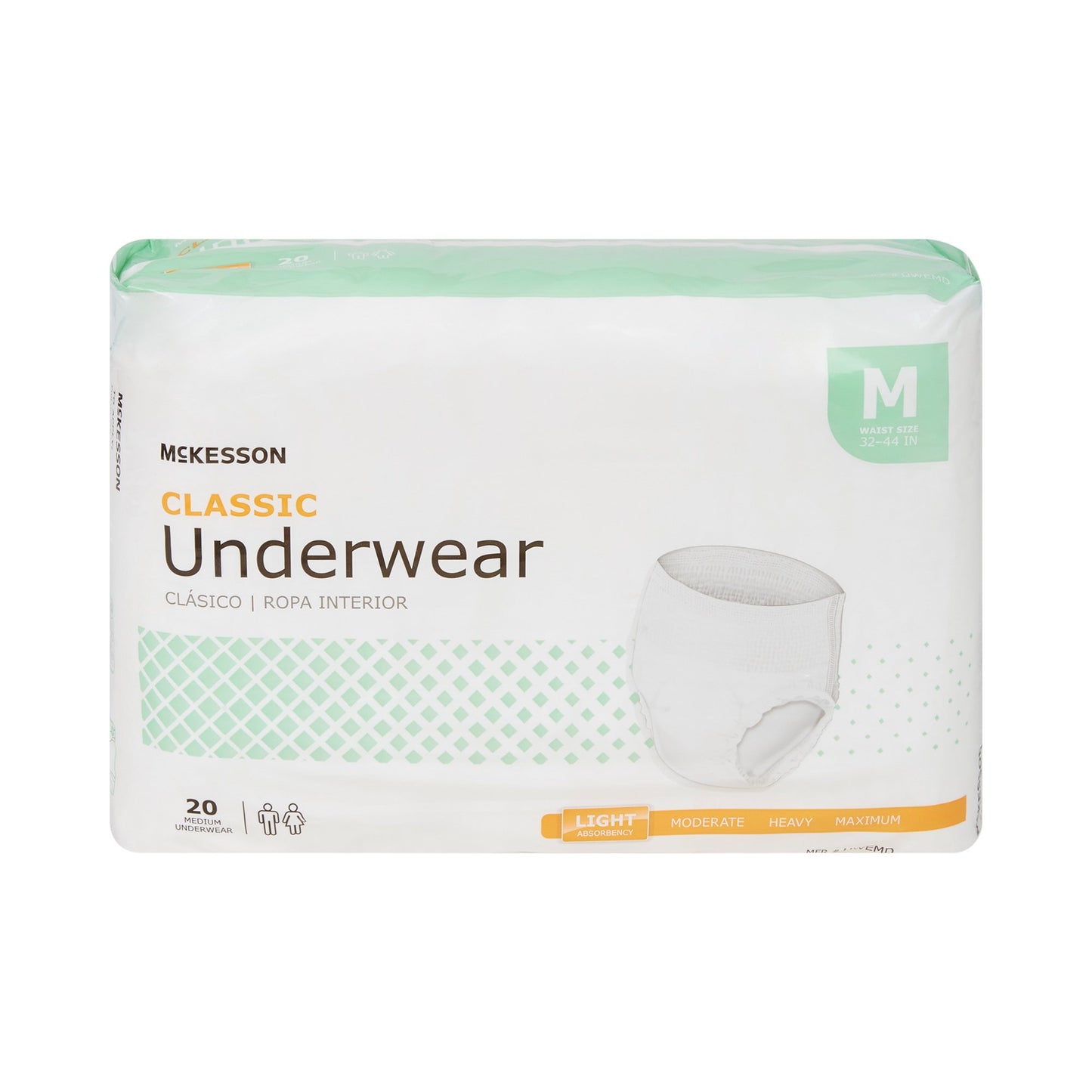 McKesson Classic Light Absorbency Incontinence Underwear, Medium UWEMD