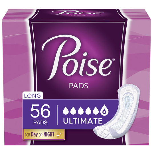 Bladder Control Pad Poise® Ultimate 15.9 Inch Length Heavy Absorbency Sodium Polyacrylate Core One Size Fits Most - 51442