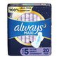 Always® Maxi Extra Heavy Overnight Pads with Wings, Size 5 03700017902