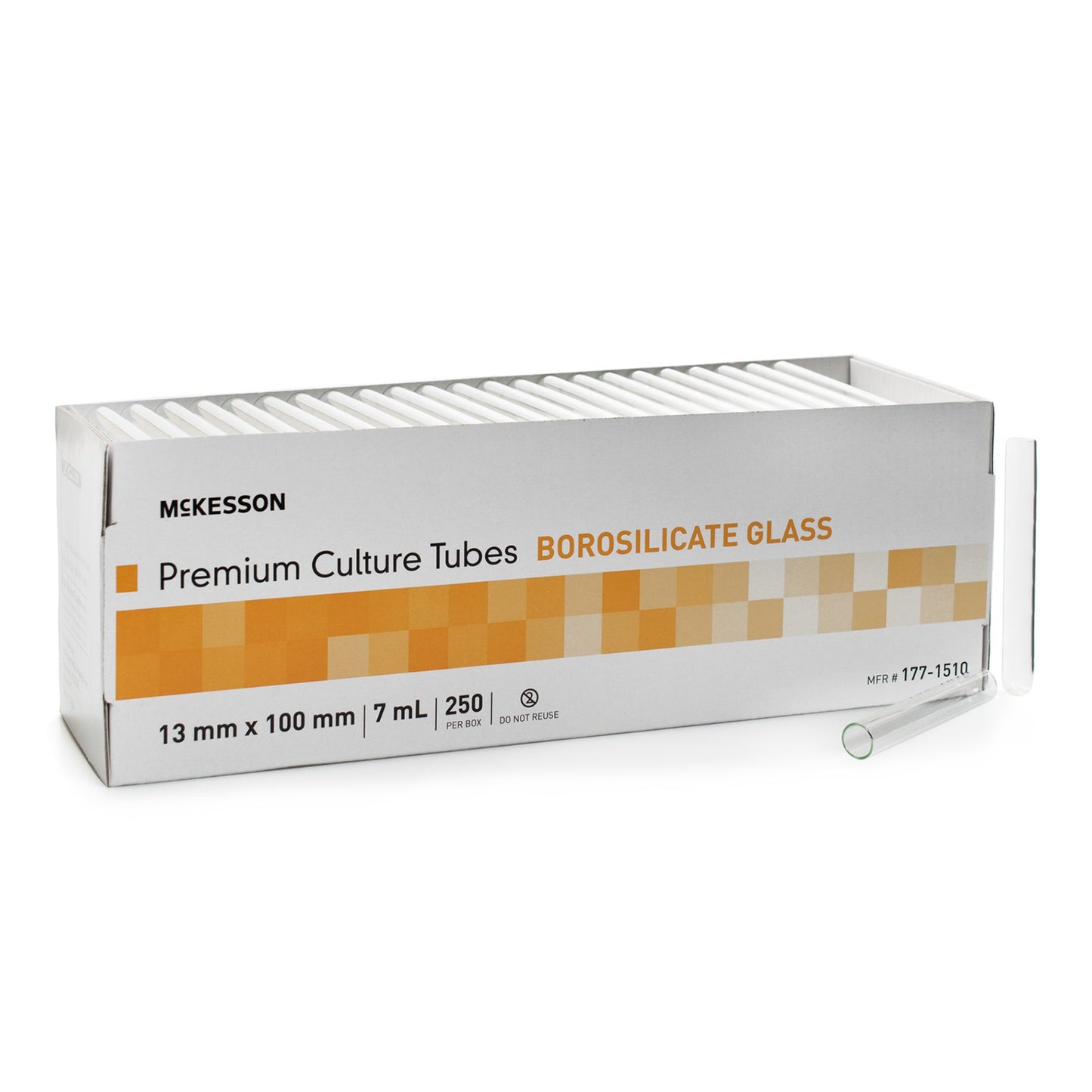 McKesson Test Tube Plain 7 mL Without Closure Glass Tube - 177-1510