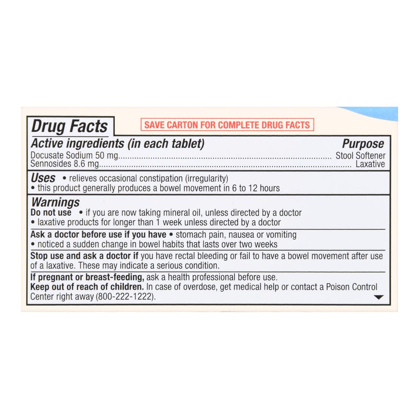 Foster & Thrive™ Senna-S Sennosides 8.6 mg Docusate Sodium 50 mg Tablets 70677106901