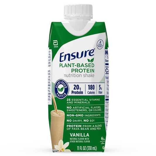 Oral Supplement Ensure® Plant Based Protein Nutrition Shake Vanilla Flavor Liquid 11 oz. Carton - 67450