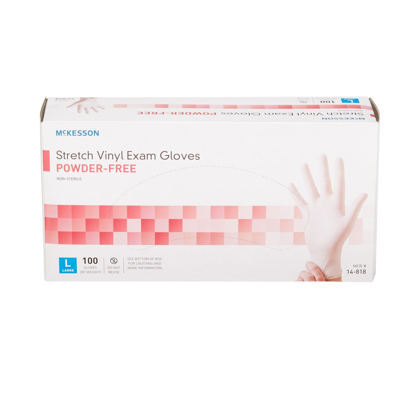 McKesson Stretch Vinyl Exam Glove, Large, Ivory 14-818