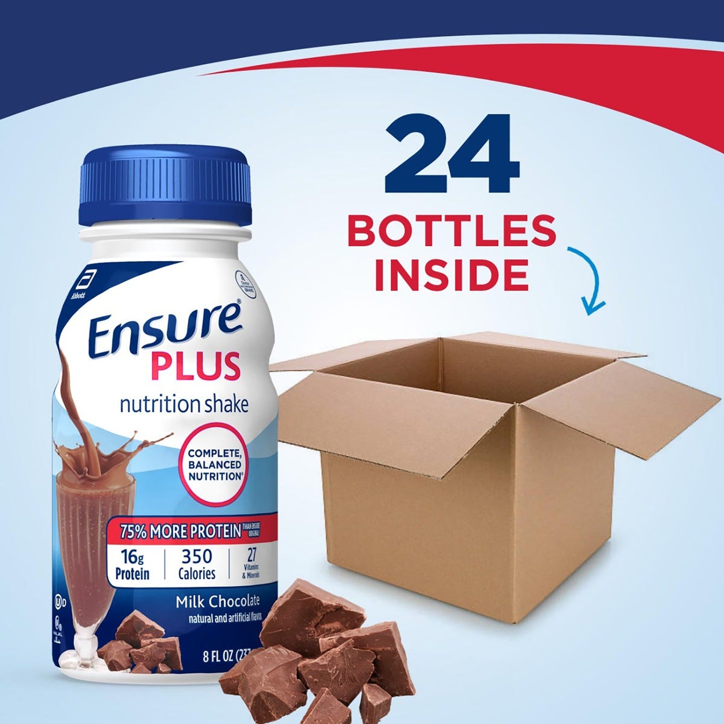 Ensure® Plus Therapeutic Nutrition, Chocolate, 8-ounce bottle 57266