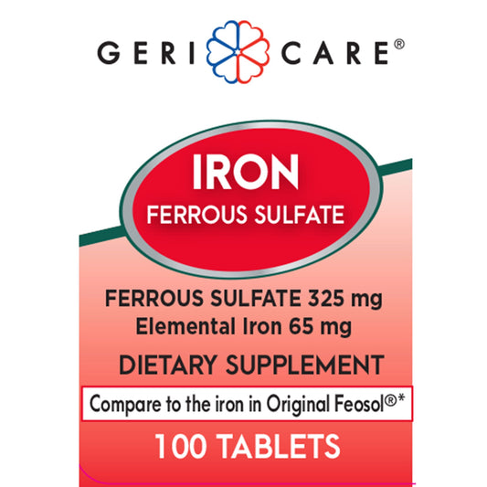 Mineral Supplement Geri-Care® Iron 325 mg Strength Tablet 100 per Bottle - 703-01-GCP
