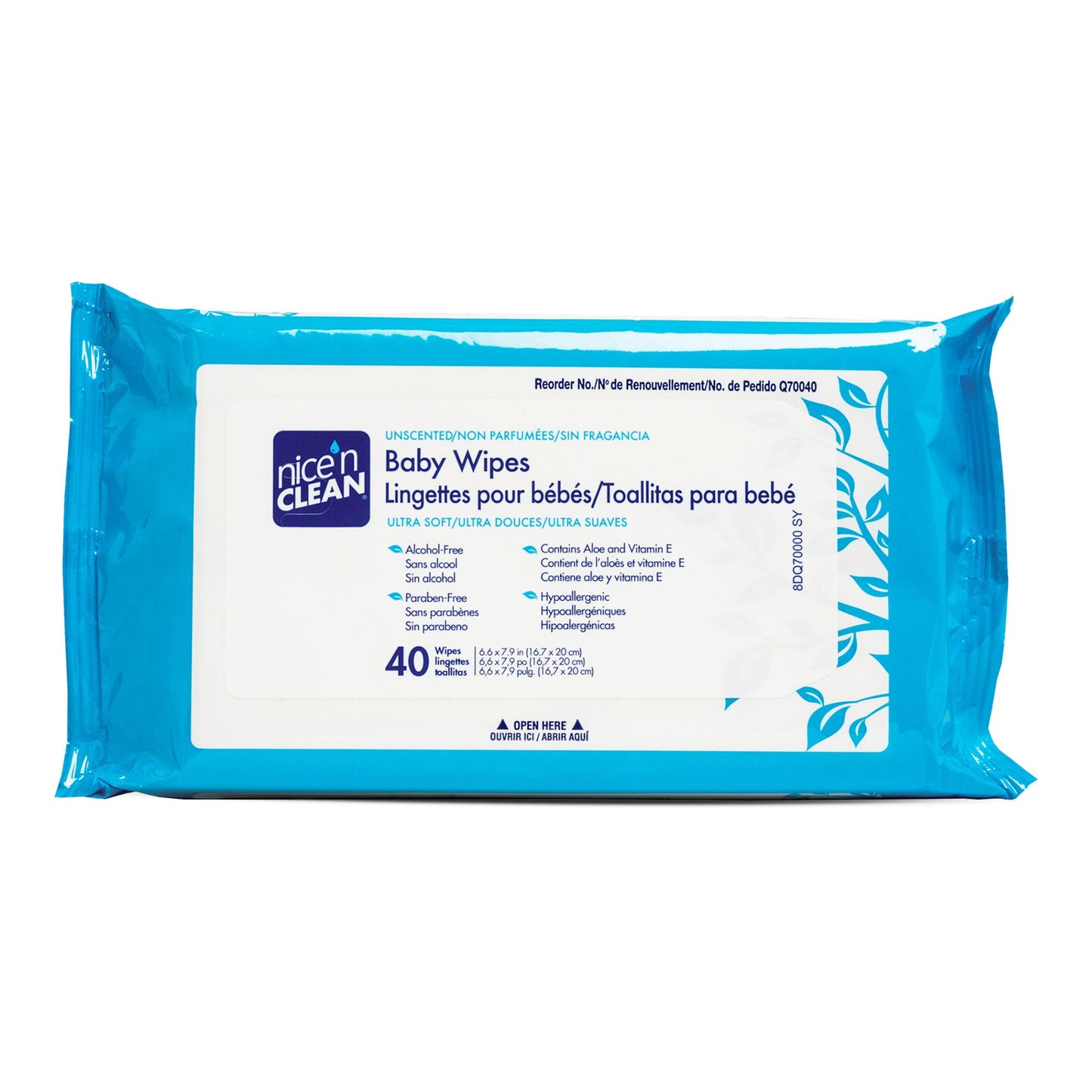 Baby Wipe Nice'n Clean® Soft Pack Unscented 40 Count - Q70040