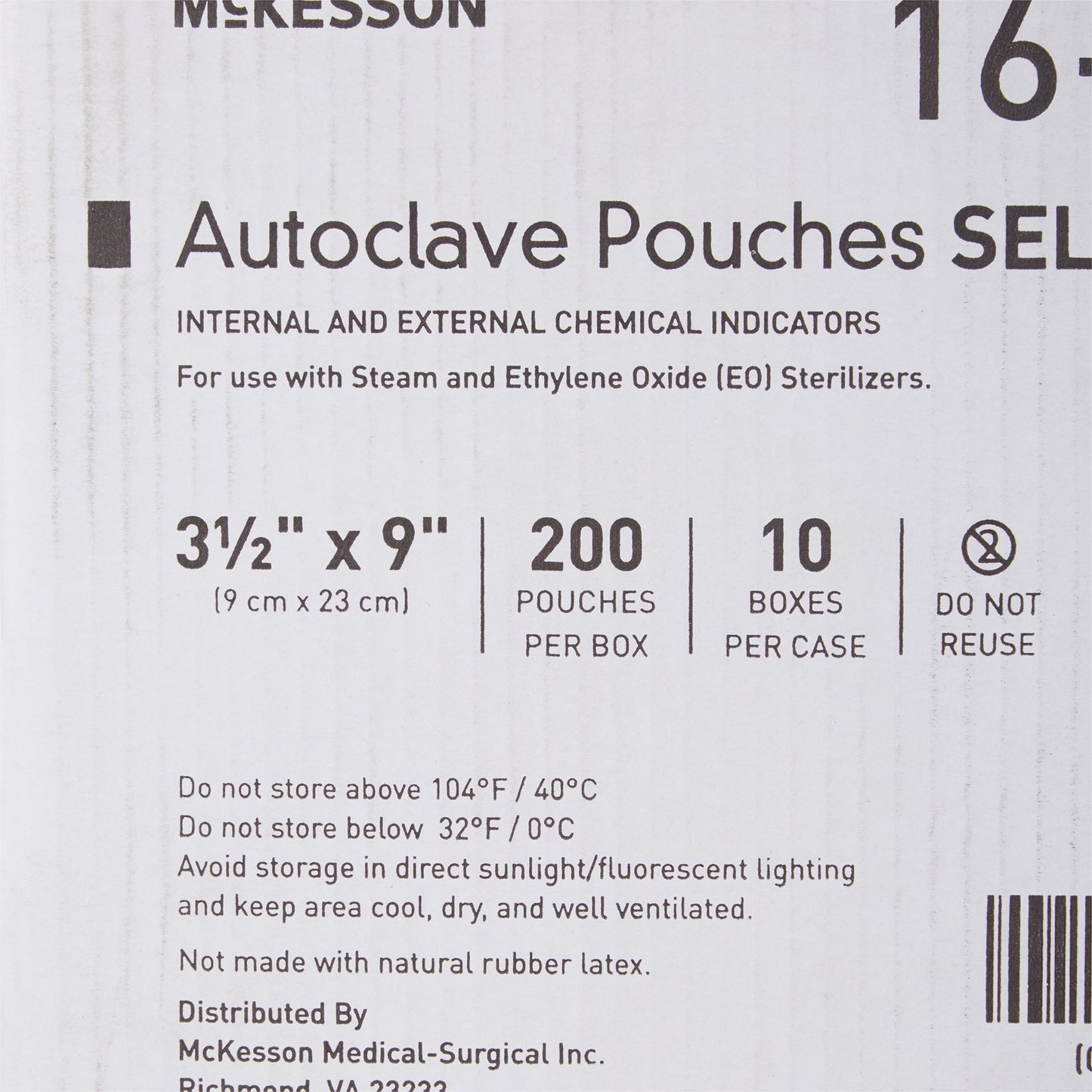 McKesson Sterilization Pouch, 3½ x 9 Inch 16-6423