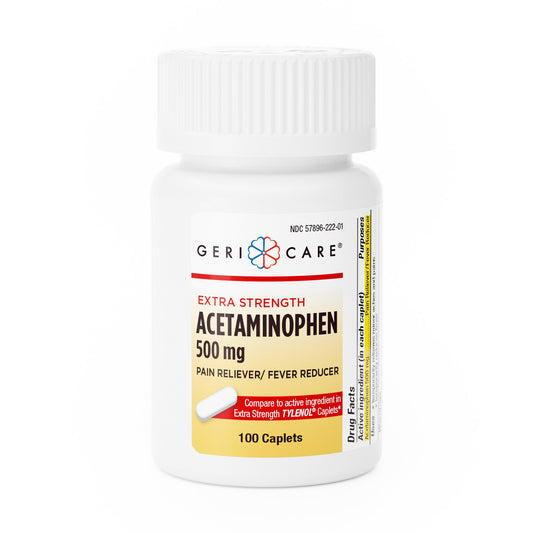 Pain Relief Geri-Care® 500 mg Strength Acetaminophen Caplet 100 per Bottle - 221-01-GCP