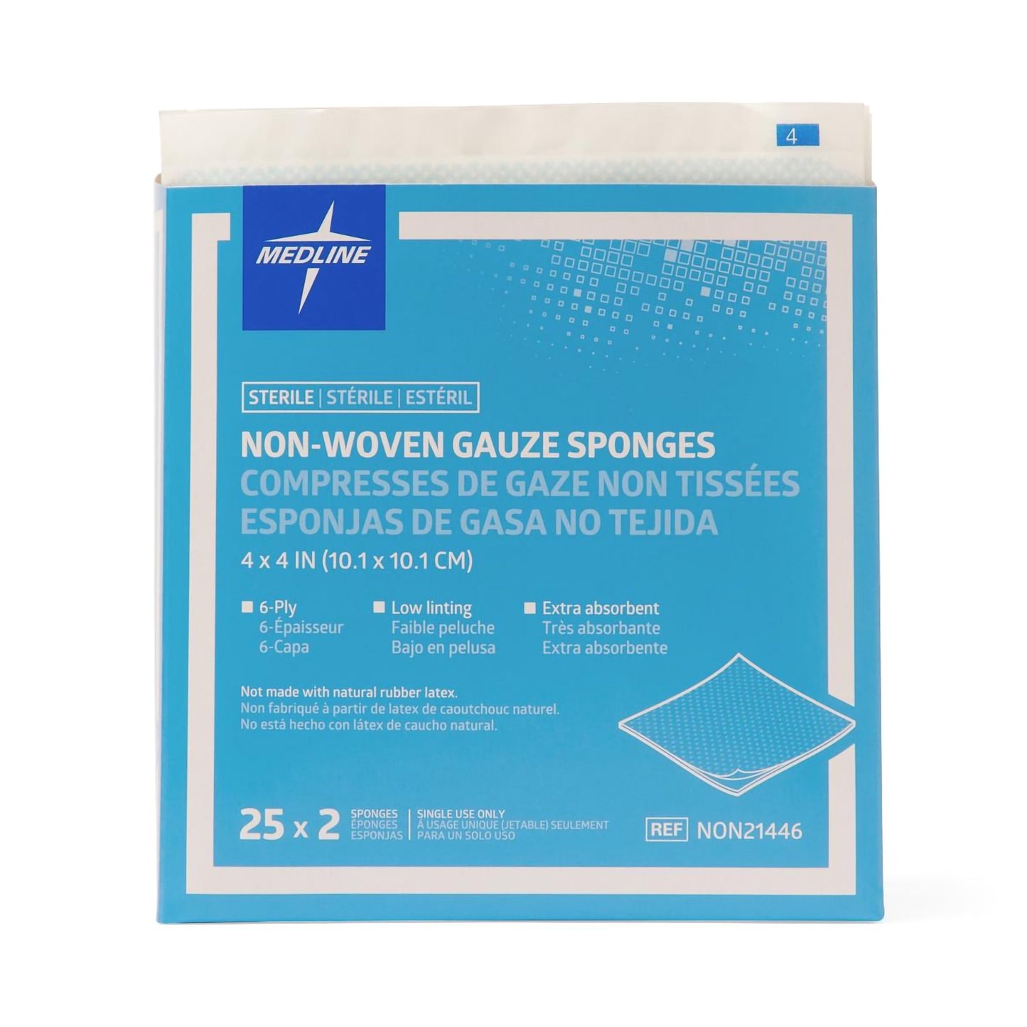 Avant Gauze® Sterile Nonwoven Sponge, 4 x 4 Inch, 6-Ply NON21446