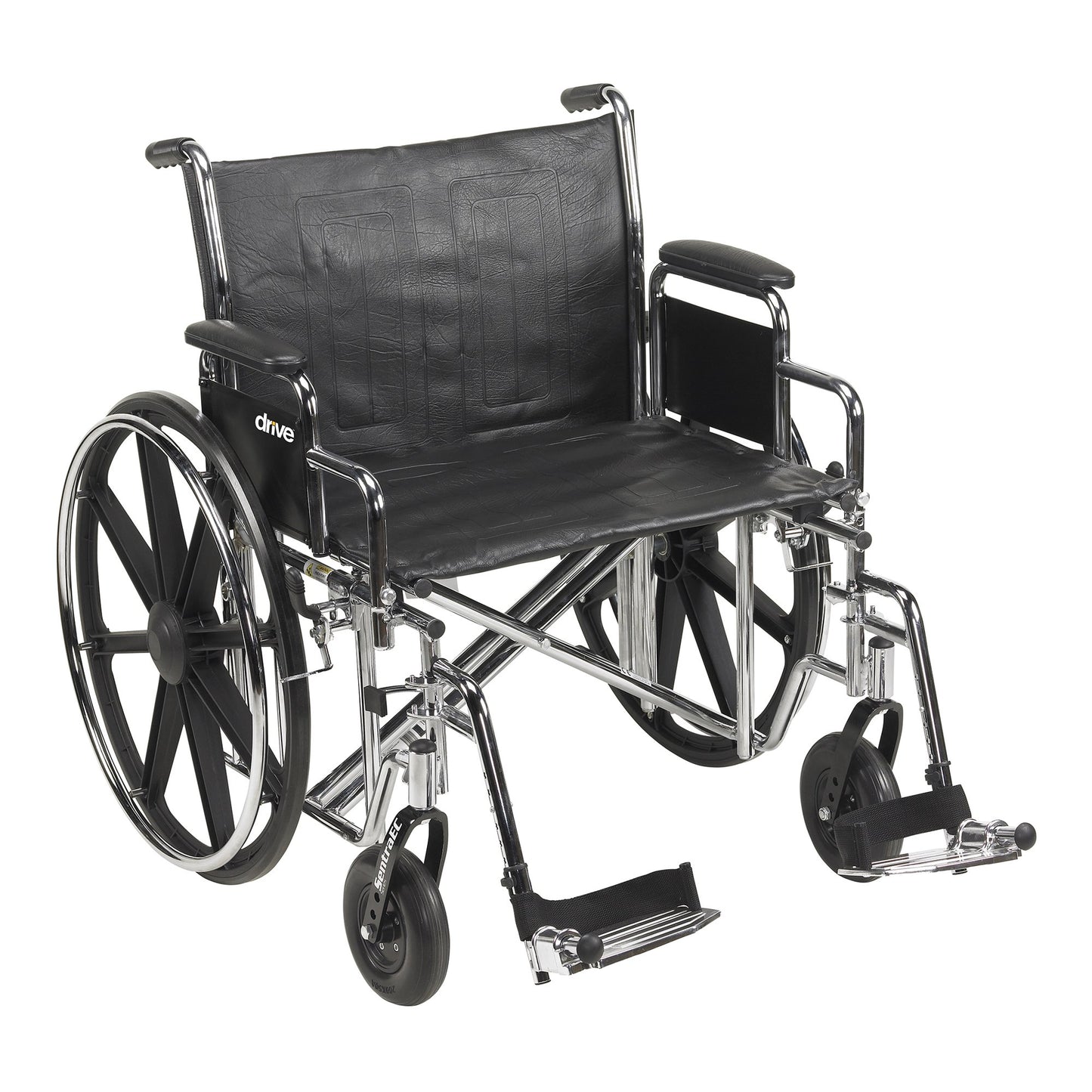 Bariatric Wheelchair McKesson Dual Axle Desk Length Arm Swing-Away Footrest Black Upholstery 24 Inch Seat Width Adult 450 lbs. Weight Capacity - 146-S