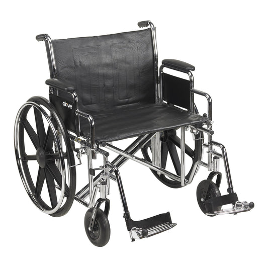 Bariatric Wheelchair McKesson Dual Axle Desk Length Arm Swing-Away Footrest Black Upholstery 24 Inch Seat Width Adult 450 lbs. Weight Capacity - 146-S