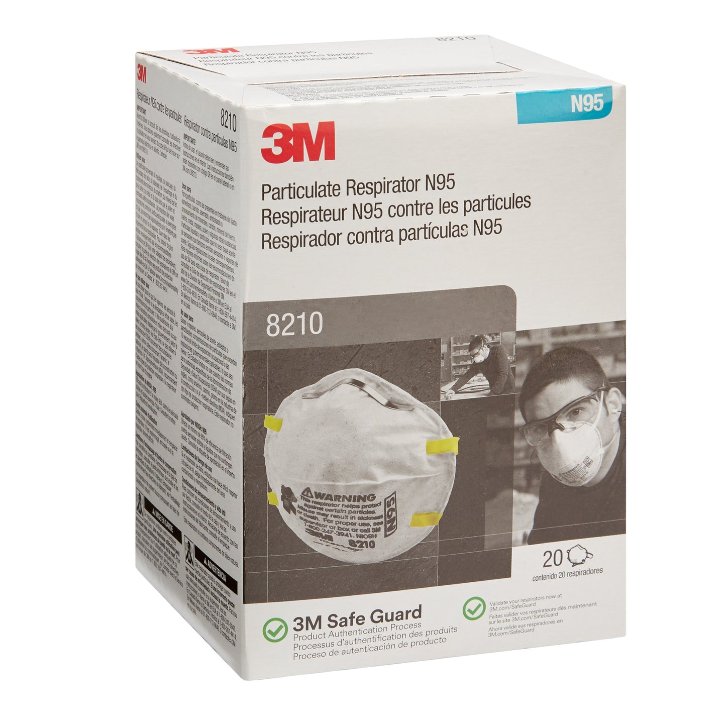 3M Industrial N95 Particulate Respirator Mask, 1 Size 8210