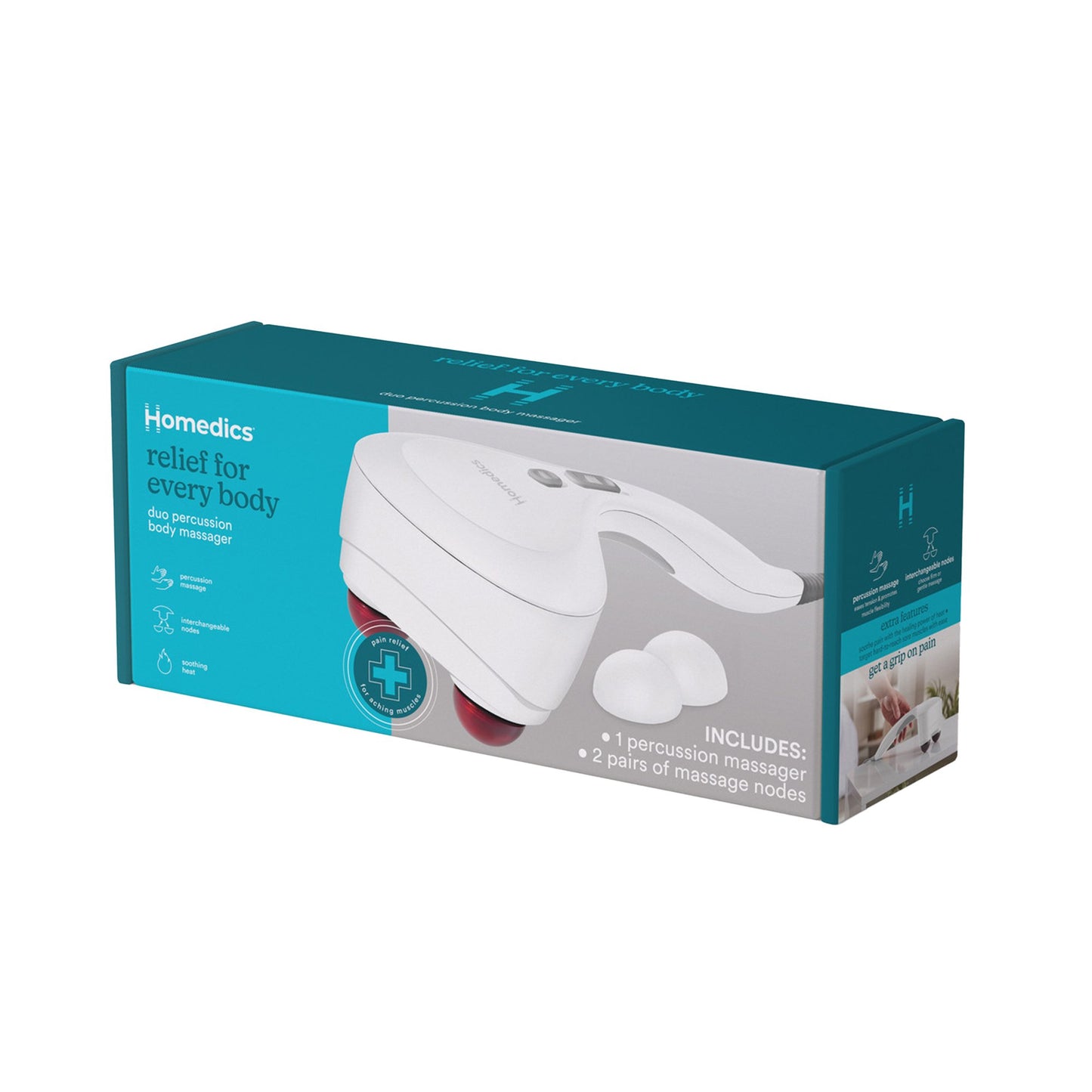 Hand-Held Massager with Heat HoMedics® Duo Percussion HHP-285HJ-WT