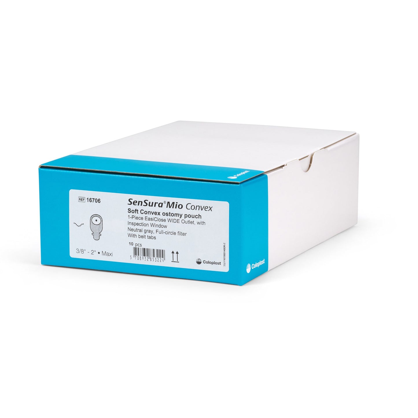 SenSura® Mio Convex 1-Piece Opaque Ostomy Pouch, 10 – 50mm Stomas 16706