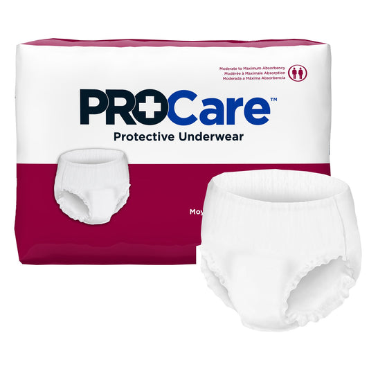 Unisex Adult Absorbent Underwear ProCare™ Pull On with Tear Away Seams Medium Disposable Moderate Absorbency - CRU-512