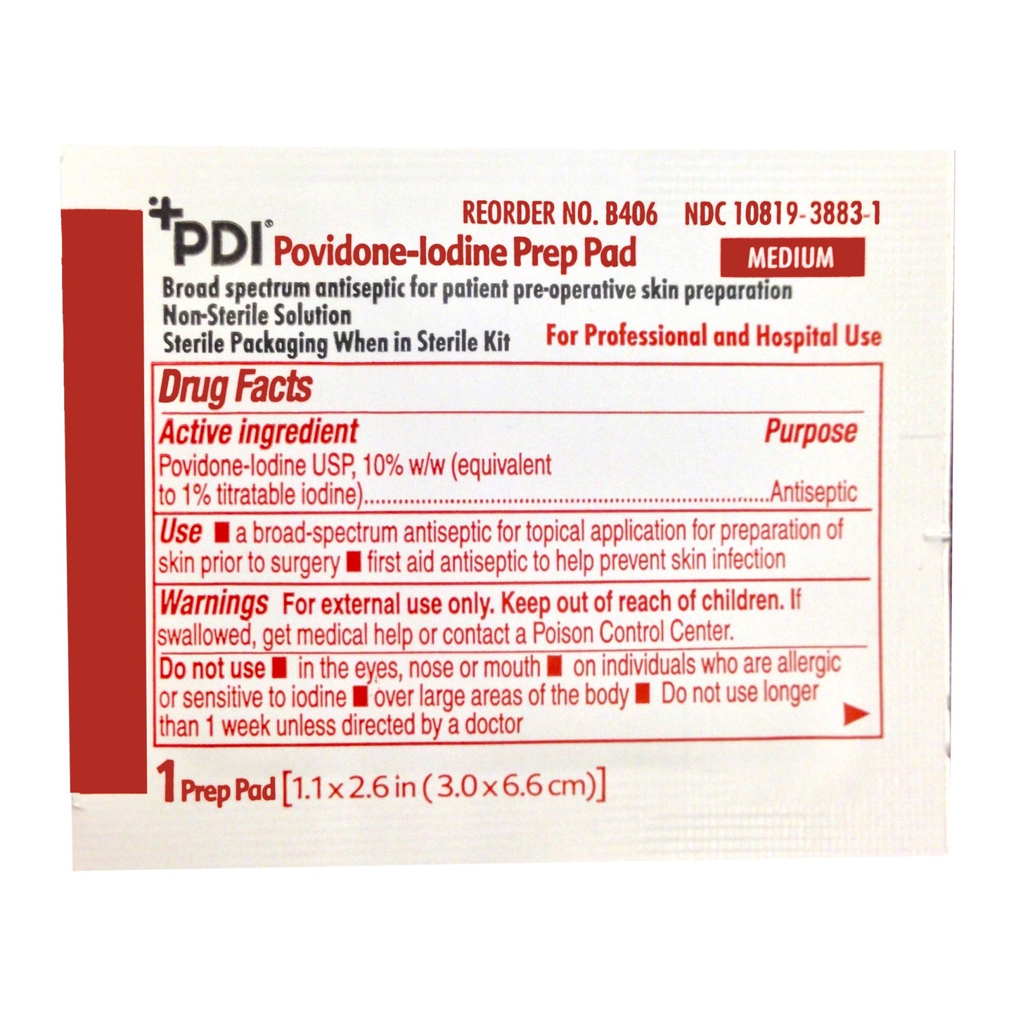 PDI® PVP Prep Pad, Medium B40600
