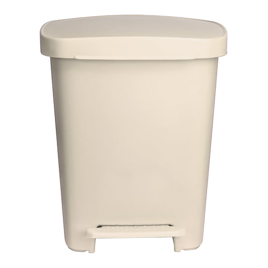 McKesson Waste Can with Step-On Pedal, Plastic, Beige, 15.16 x 14.37 x 18.9 Inch 16-25271