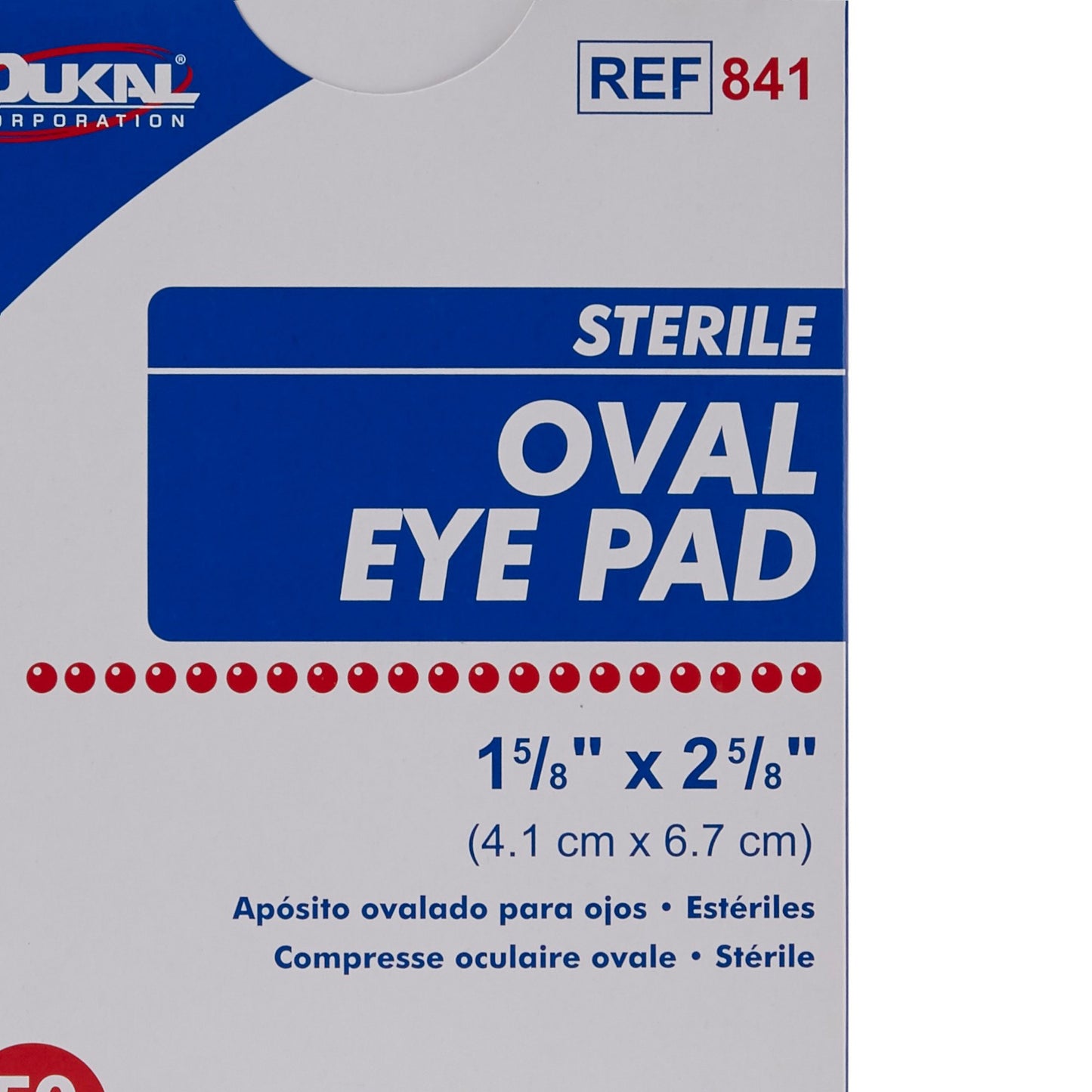 Dukal™ Small Eye Pad, 1-5/8 x 2-5/8 Inch Oval 841