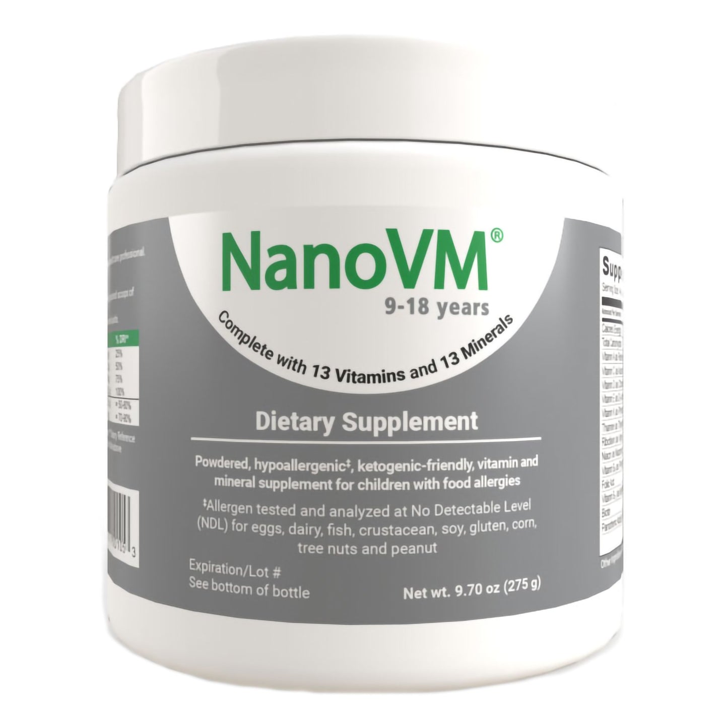 NanoVM® 9 – 18 Years Dietary Supplement, 275-gram jar 1918