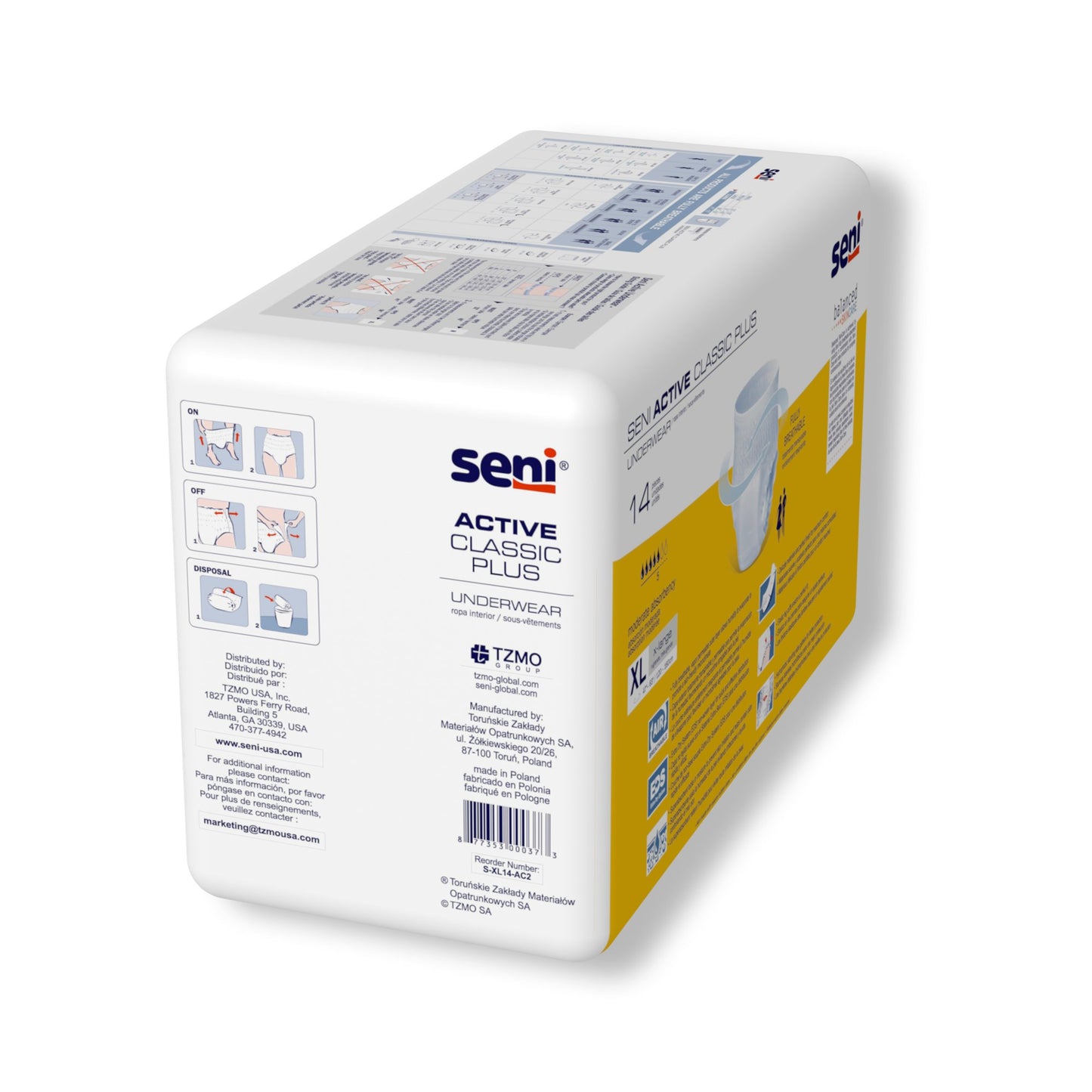 Seni® Active Classic Plus Moderate Absorbent Underwear, Extra Large S-XL14-AC2