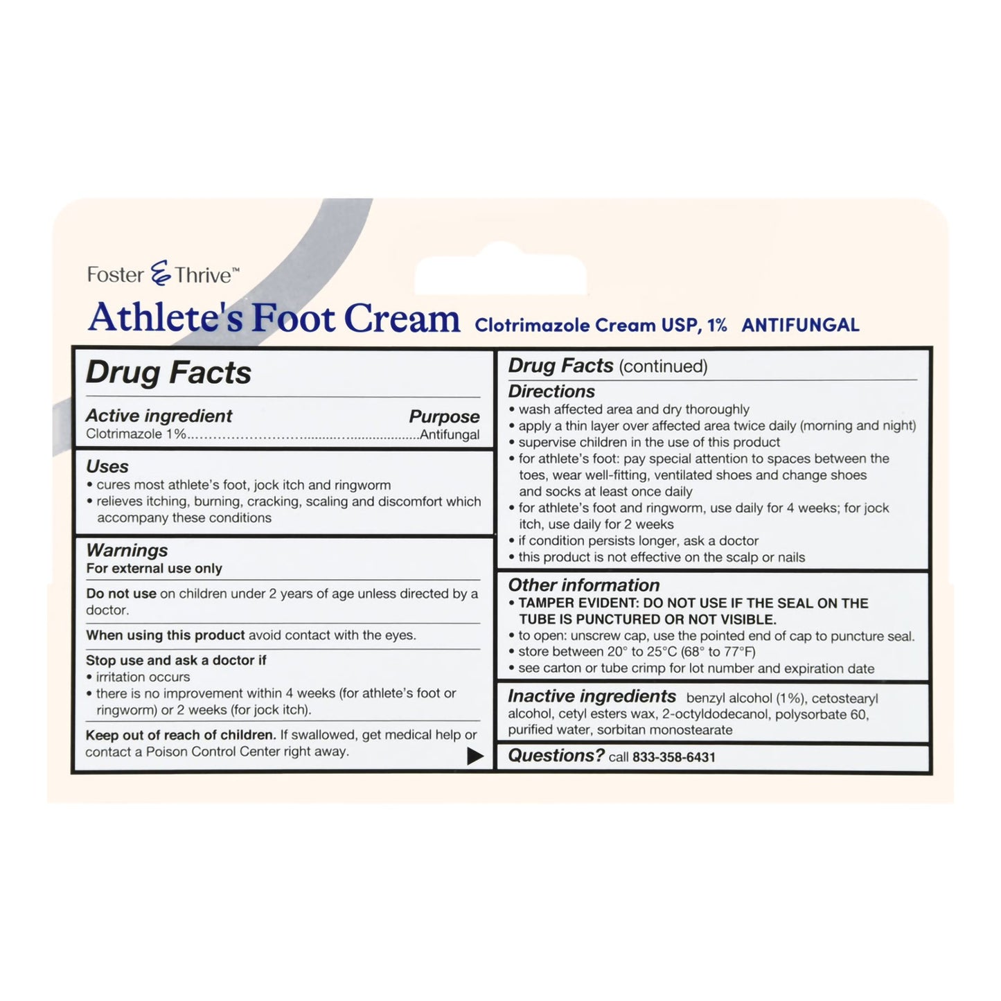 Foster & Thrive™ 1% Clotrimazole Athlete's Foot Cream 70677100201