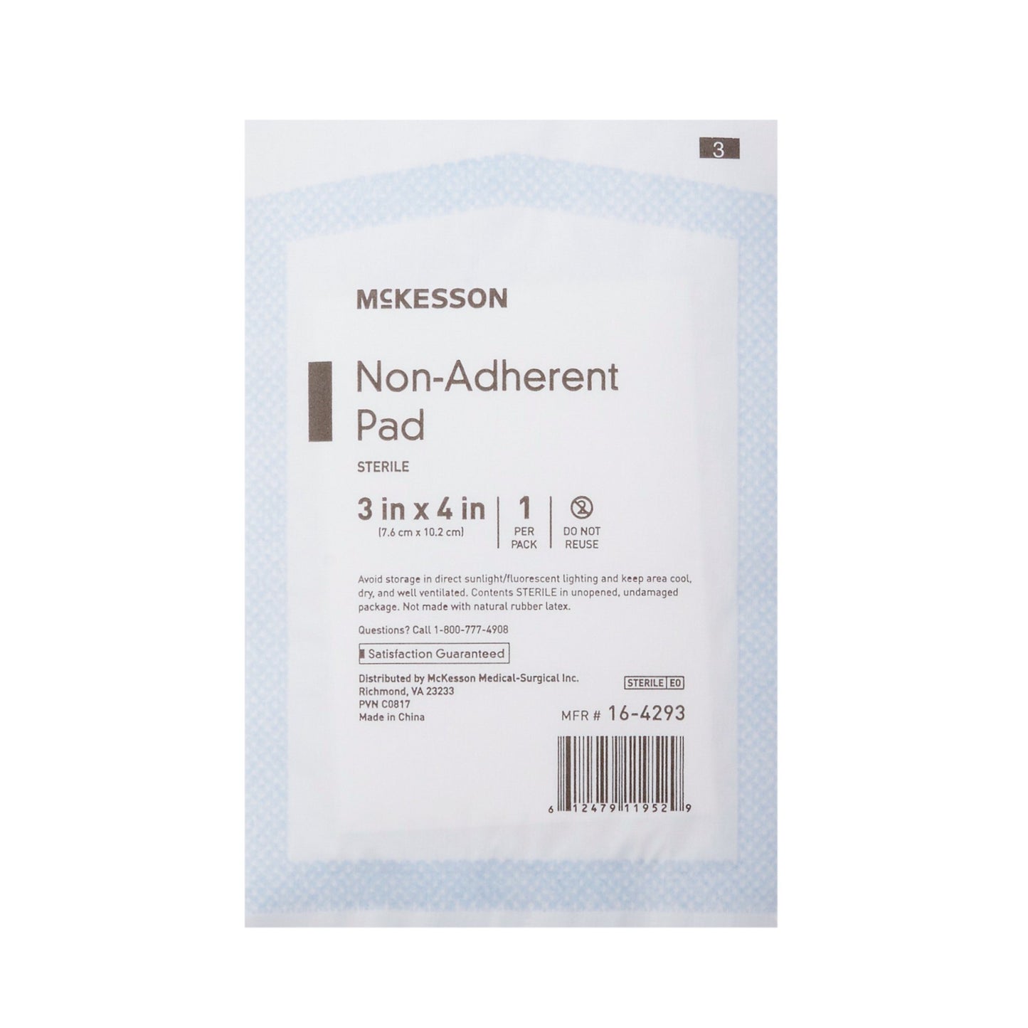 McKesson Nonadherent Dressing, 3 x 4 Inch 16-4293