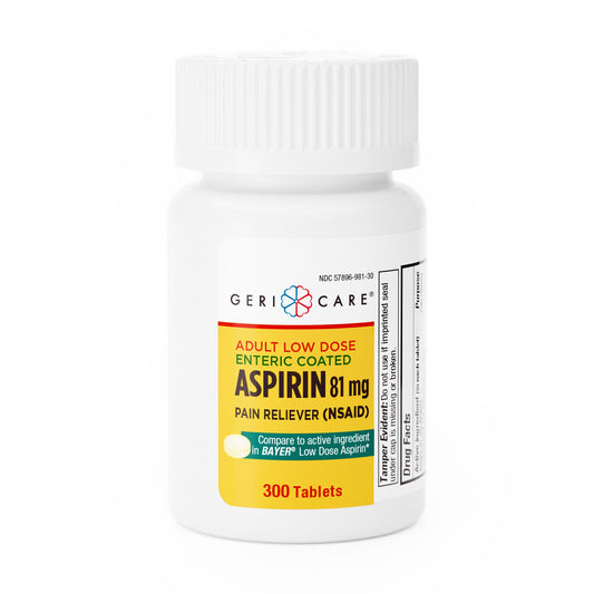 Pain Relief Geri-Care® 81 mg Strength Aspirin Tablet 300 per Bottle - 981-30-GCP