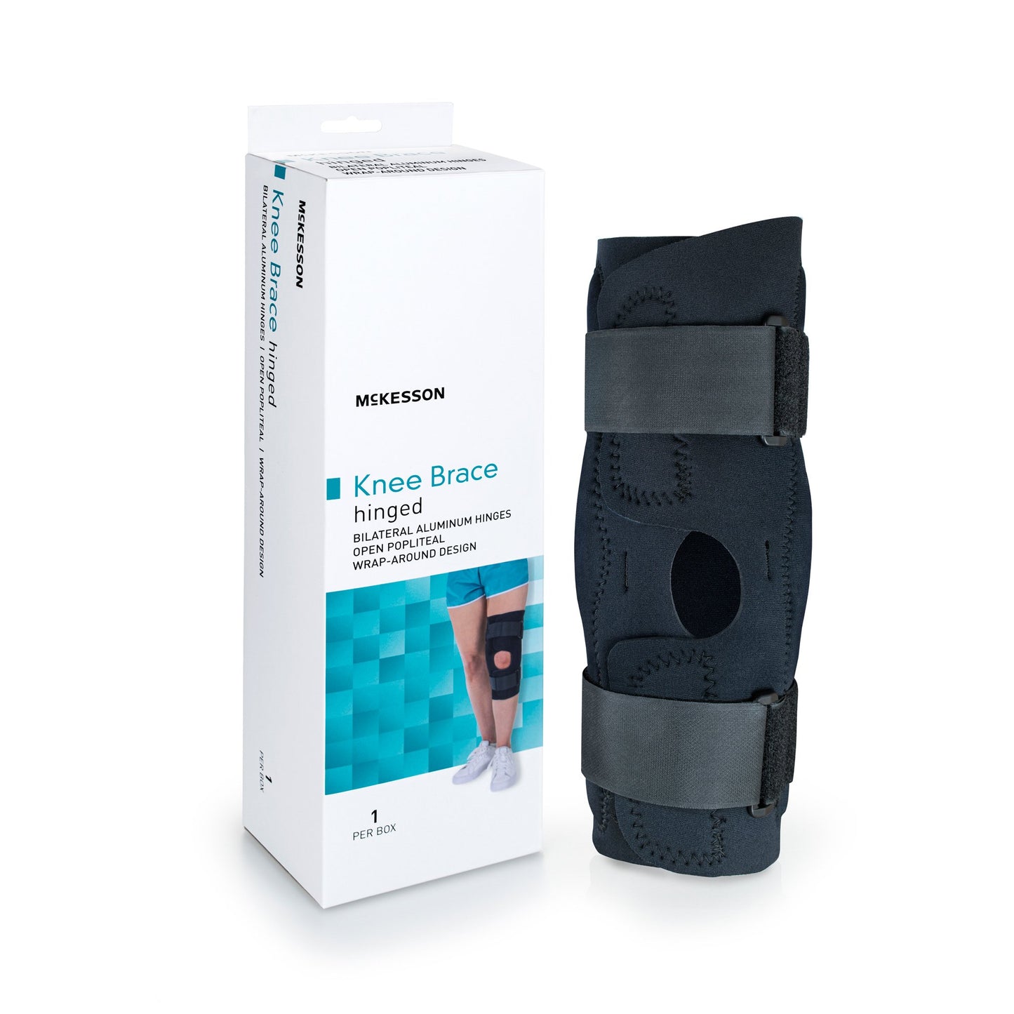 Knee Brace McKesson 2X-Large Wraparound / Hook and Loop Strap Closure with D-Rings 25-1/2 to 28 Inch Circumference Left or Right Knee - 155-81-82399