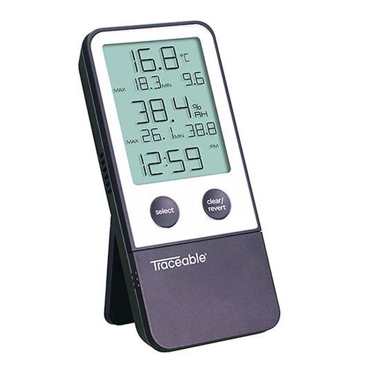 Cole-Parmer Inst. Traceable Digital Thermometer / Hygrometer for use with Hoods, Storerooms, Clean Rooms, Incubators, Drying Chambers and Environmental Cabinets 90080-06, 1 Each