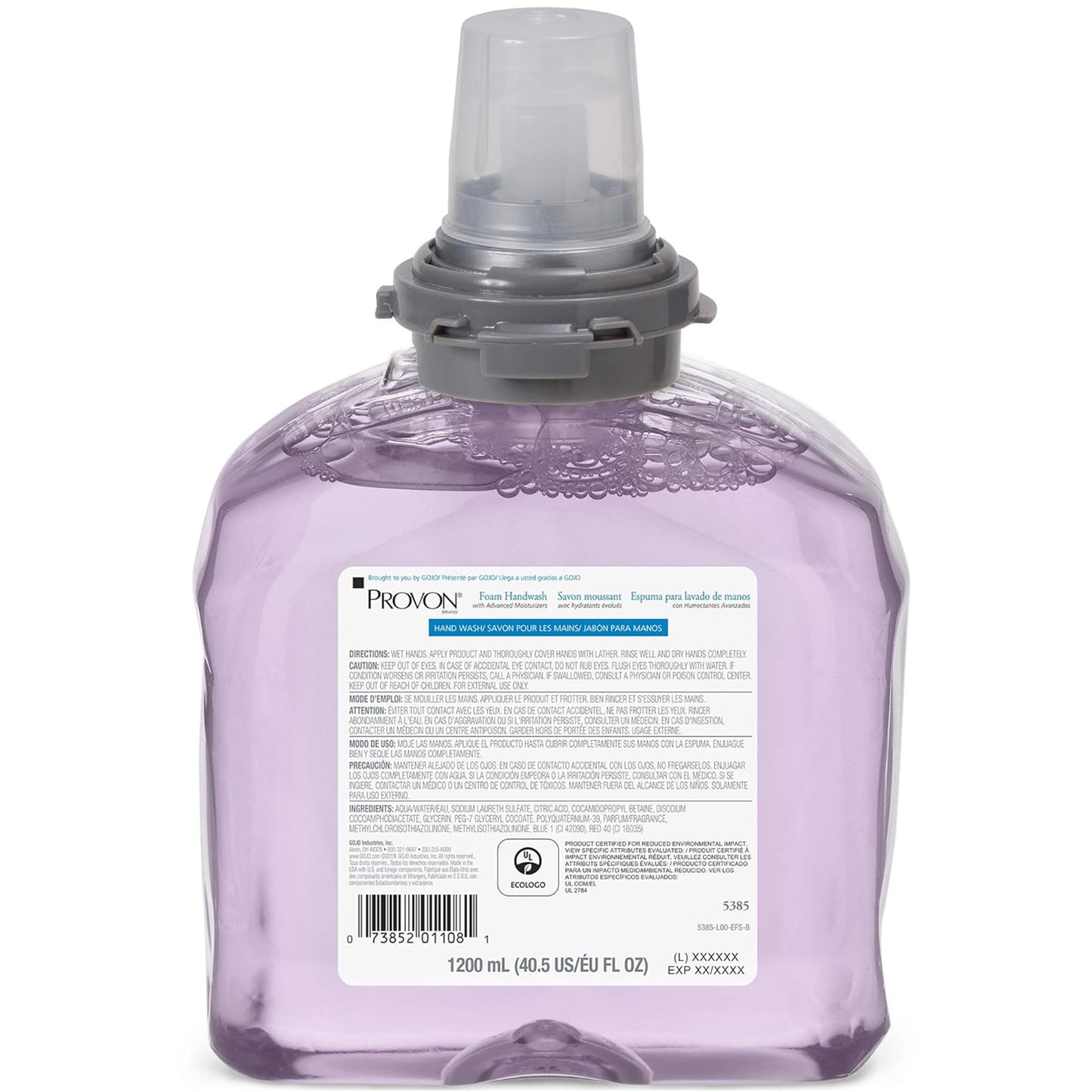 GOJO Provon Foaming Handwash, 1,200 mL Dispenser, Refill Bottle, Cranberry Scent 5385-02