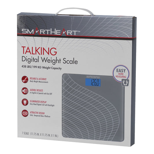 SmartHeart Talking Scale, Digital Bathroom Scale, 438 lbs Capacity 19-103