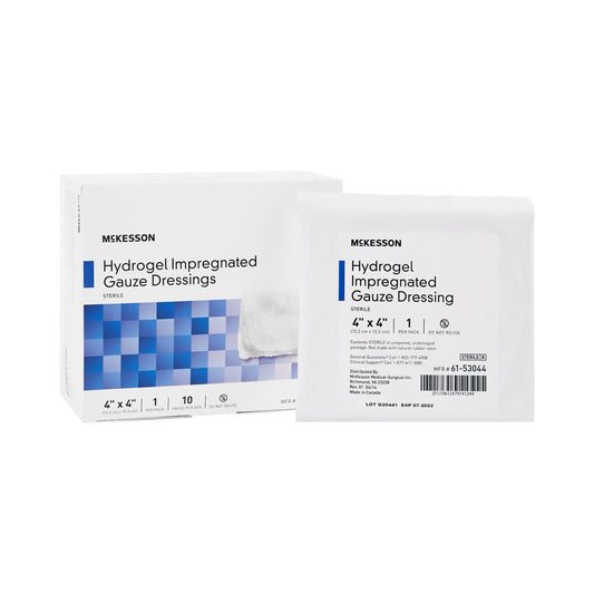 Hydrogel Wound Dressing McKesson Impregnated 4 X 4 Inch Sterile - 61-53044